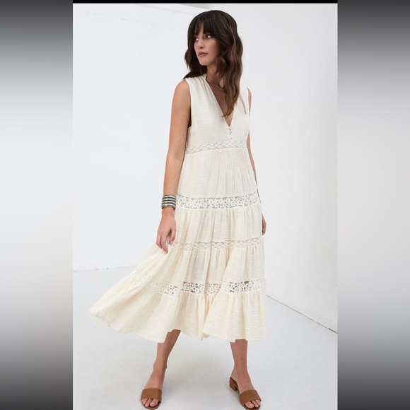 Spell Doe Eyed midi dress XL EUC